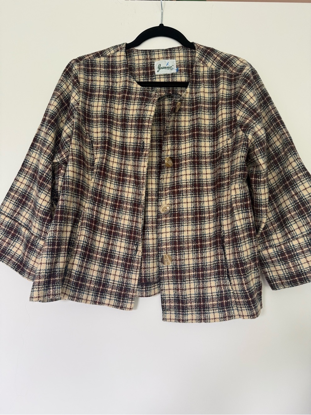 Vintage Plaid A-Line Jacket